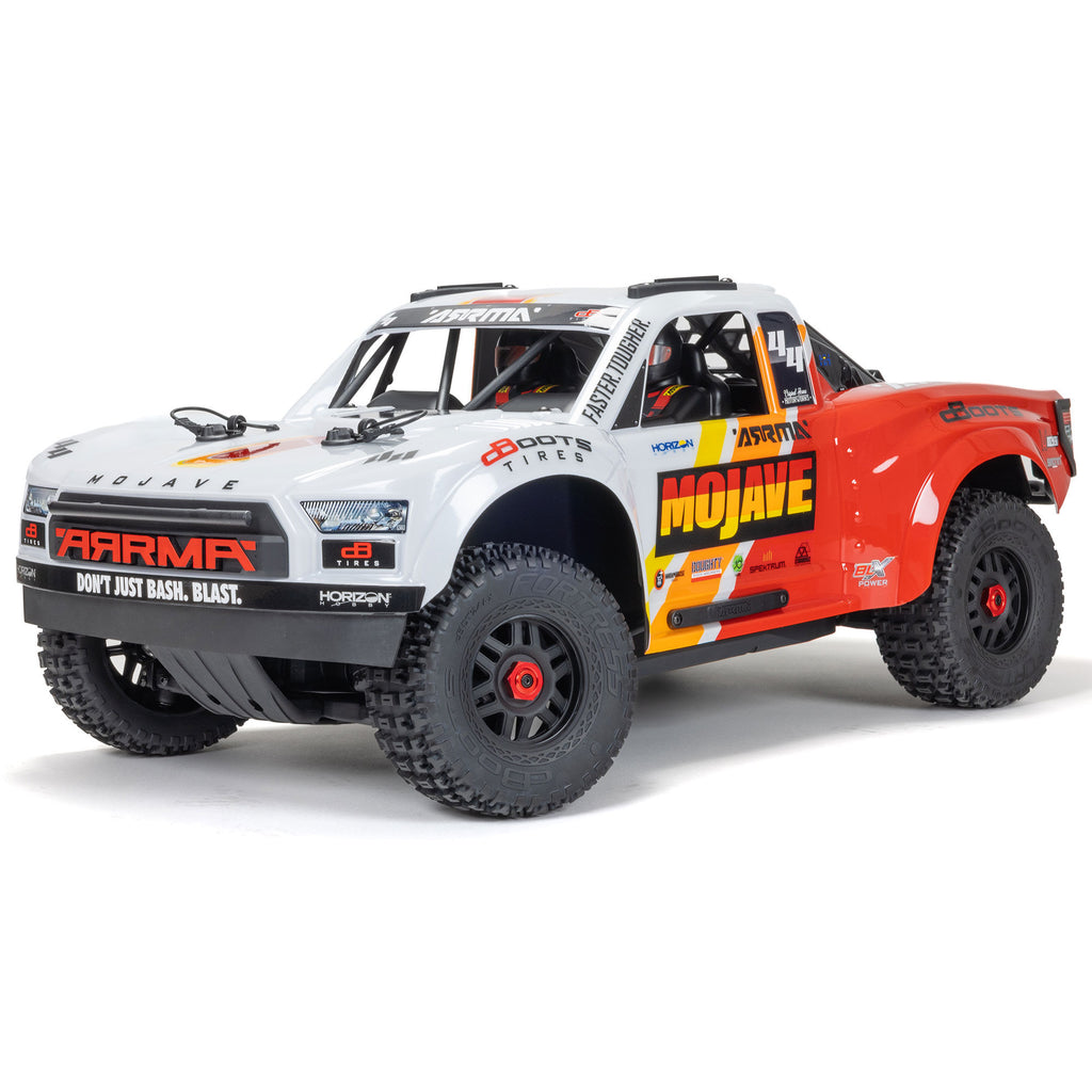 Arrma MOJAVE 4X4 4S BLX 1/8th Scale Desert Trk White/Red