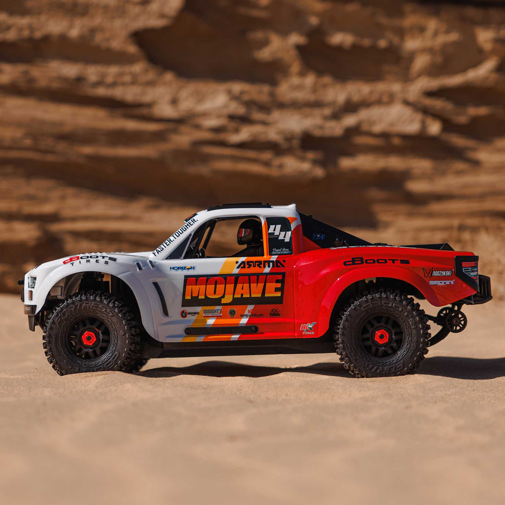Arrma MOJAVE 4X4 4S BLX 1/8th Scale Desert Trk White/Red
