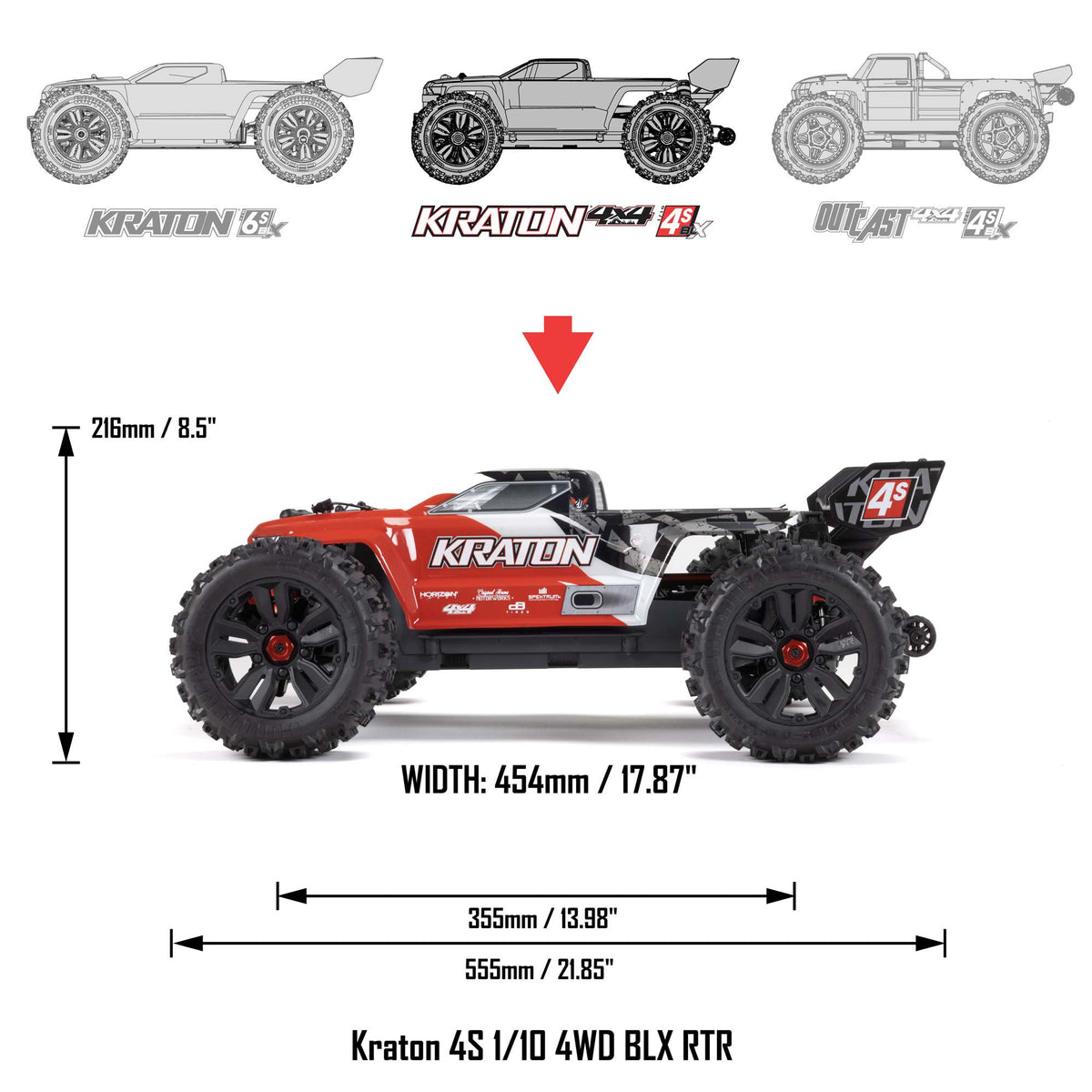 Arrma KRATON 4X4 4S BL 1/10TH 4WD SPEED MT (GREEN)