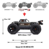 1/10 OUTCAST 4X4 4S V2 BLX Stunt Truck RTR, Red