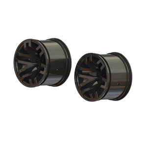 1/10 MT Front/Rear 2.8 Wheels, 14mm Hex, Black Chrome (2)