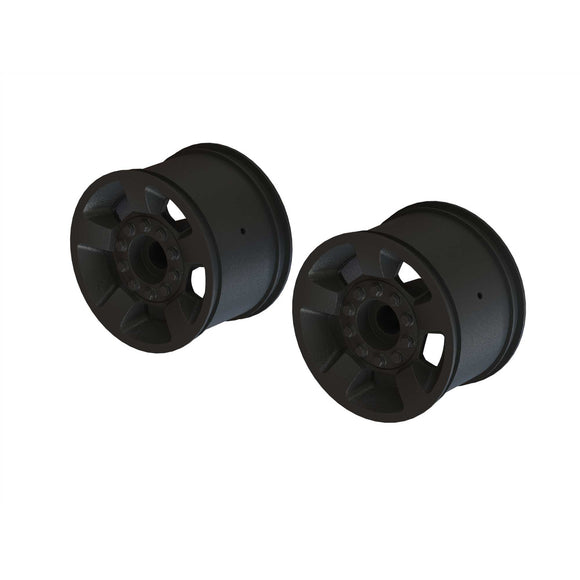 1/10 Front/Rear 2.8 Wheels, 14mm Hex, Black (2)