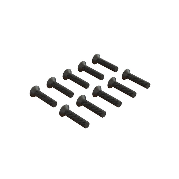 Flat Head Hex Machine Screw, M3x14mm (10)