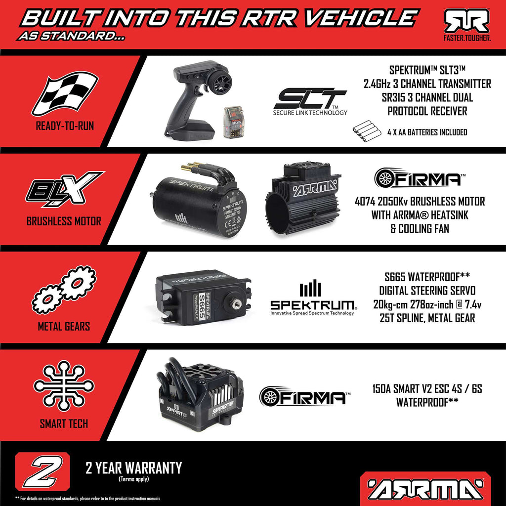 1/7 MOJAVE 6S EXB 4X4 RTR Brushless Desert Truck, Black