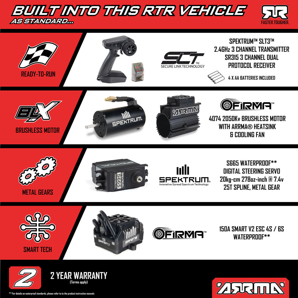 1/7 TALION 6S EXB 4X4 RTR Brushless Speed Truck, Black