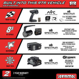 1/7 ARRMA LIMITLESS 120 8S White/Blue + (2) 14.8V 6800mAh 4S 120C Smart G2 Pro Basher LiPo Batteries: IC5