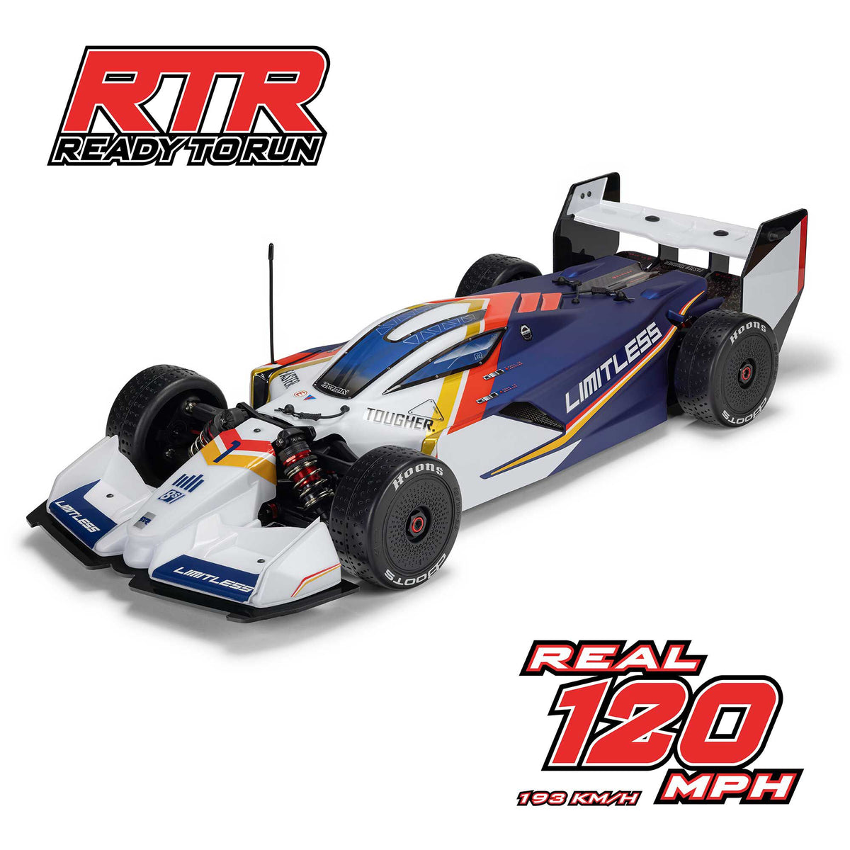 Arrma 1/7 LIMITLESS 120 8S BLX SPEED MACHINE RTR w AVC, White/Blue