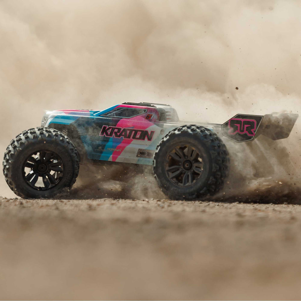Arrma 1/8 KRATON 4X4 6S BLX BRUSHLESS V6 SPEED TRUCK RTR (Blue/Pink)