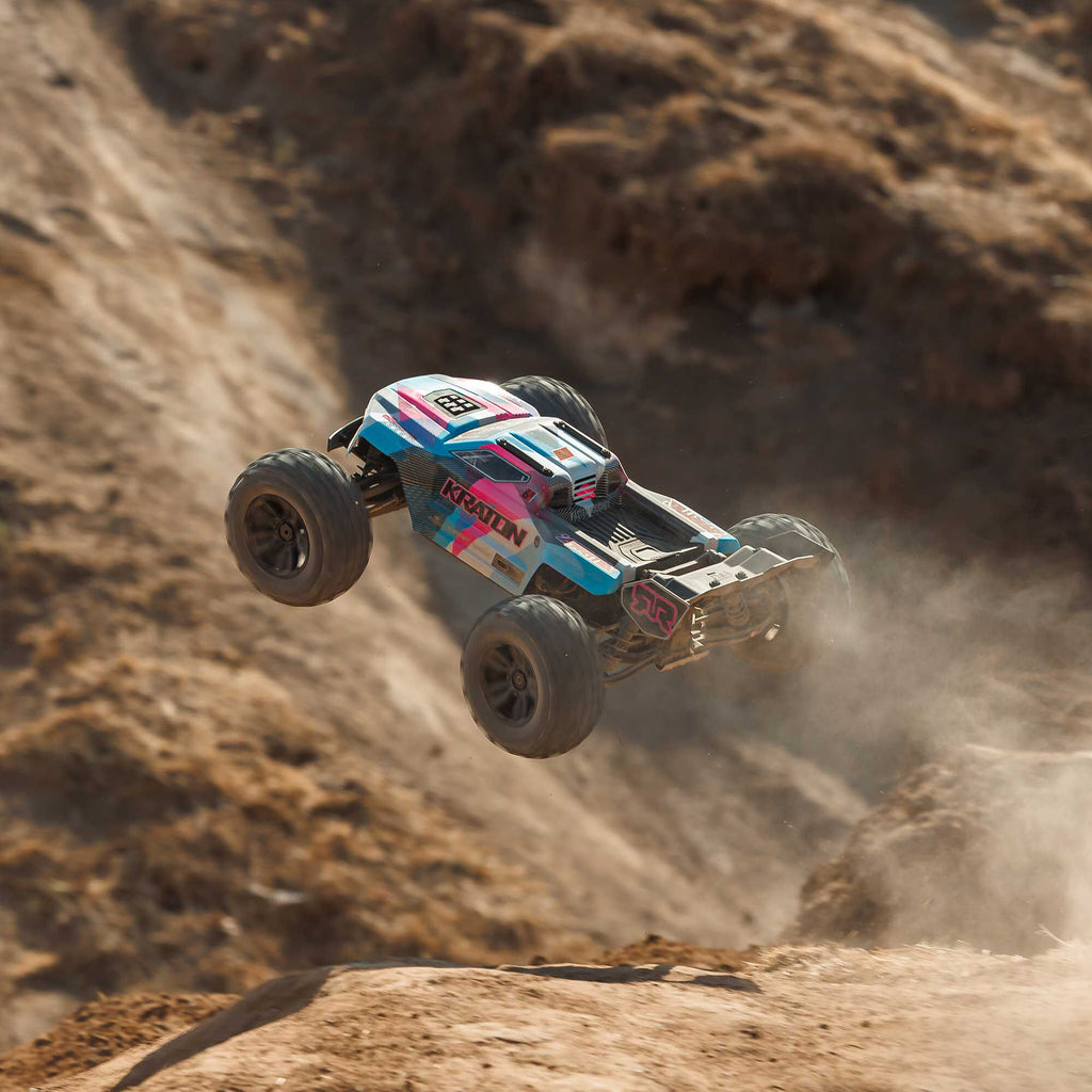 Arrma 1/8 KRATON 4X4 6S BLX BRUSHLESS V6 SPEED TRUCK RTR (Blue/Pink)