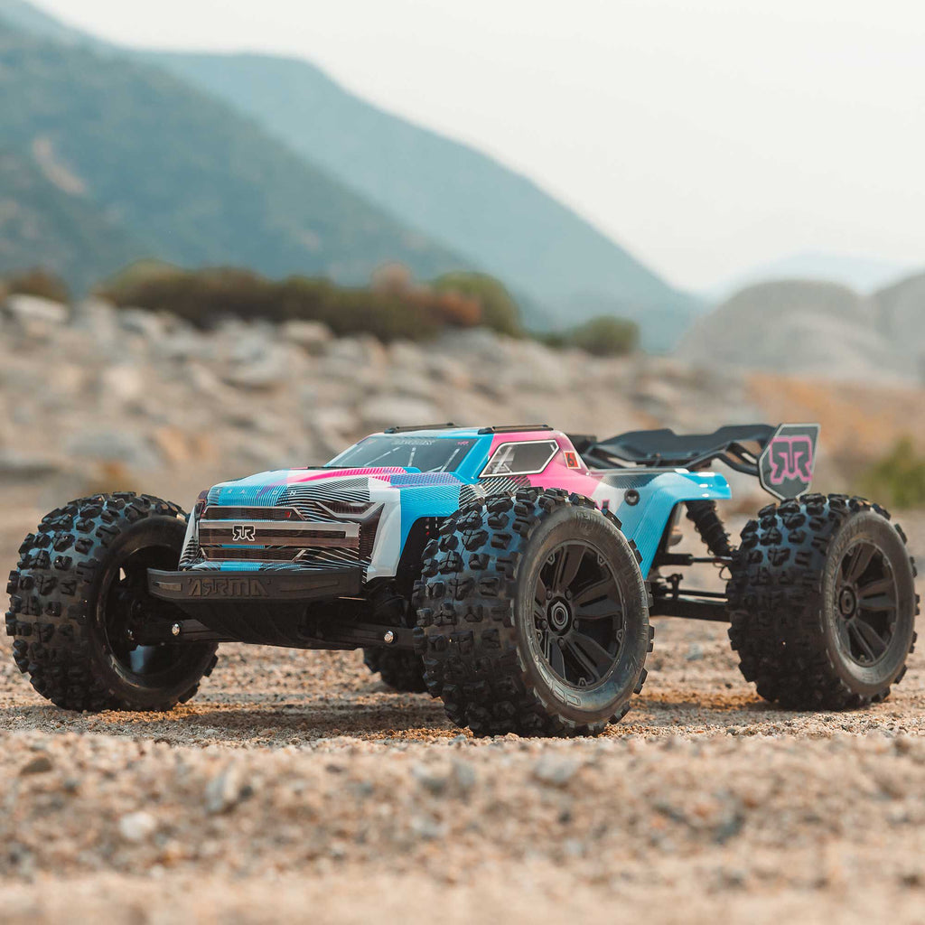 Arrma 1/8 KRATON 4X4 6S BLX BRUSHLESS V6 SPEED TRUCK RTR (Blue/Pink)