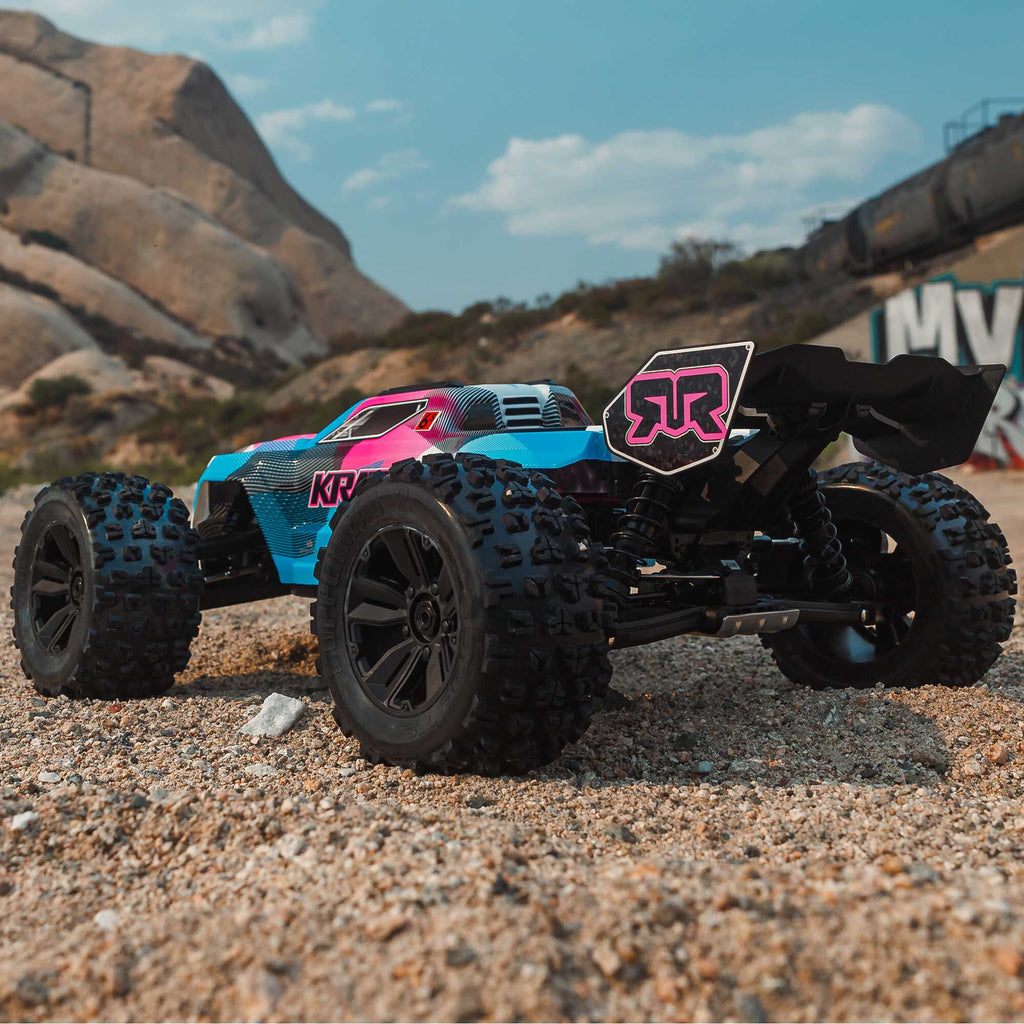 Arrma 1/8 KRATON 4X4 6S BLX BRUSHLESS V6 SPEED TRUCK RTR (Blue/Pink)