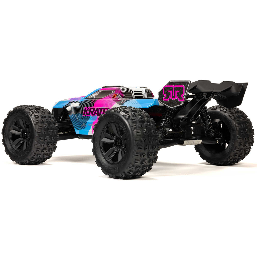 Arrma 1/8 KRATON 4X4 6S BLX BRUSHLESS V6 SPEED TRUCK RTR (Blue/Pink)