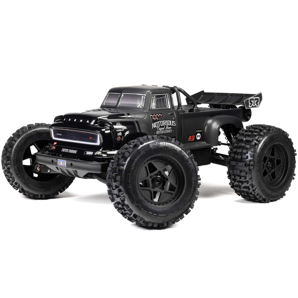 Arrma 1/8 NOTORIOUS 4X4 6S BLX BRUSHLESS V6 STUNT TRUCK RTR (Black)