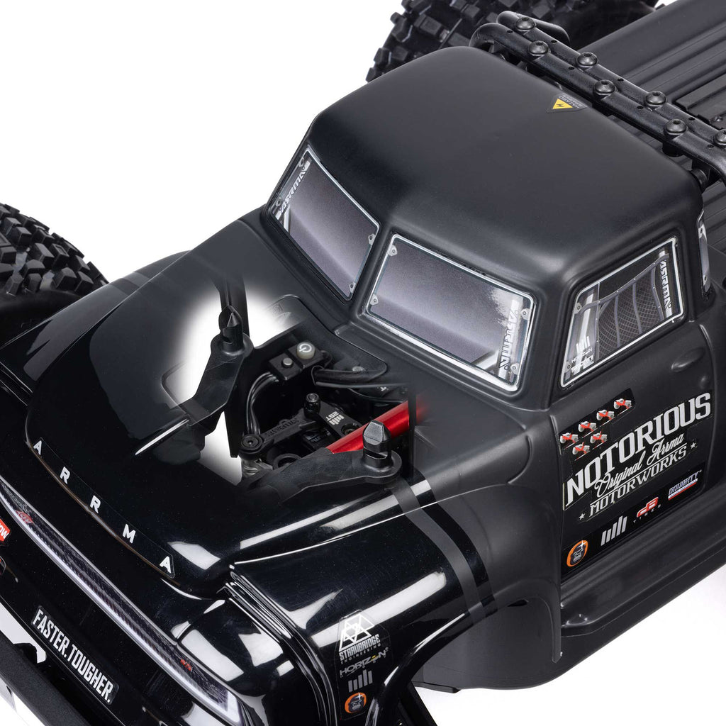 Arrma 1/8 NOTORIOUS 4X4 6S BLX BRUSHLESS V6 STUNT TRUCK RTR (Black)