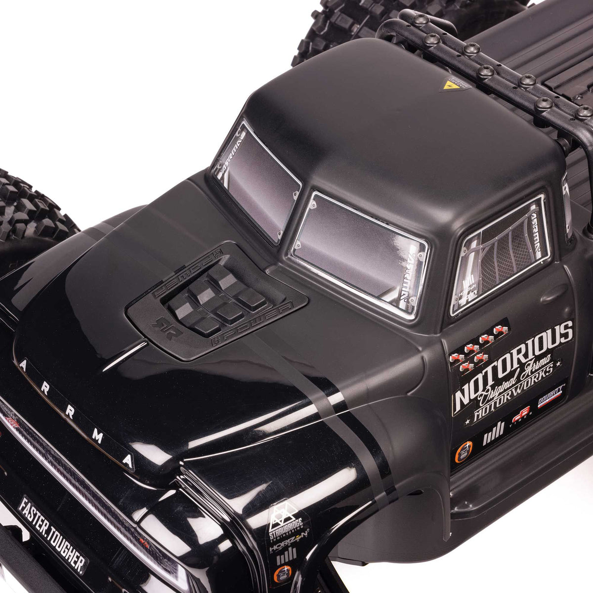 Arrma 1/8 NOTORIOUS 4X4 6S BLX BRUSHLESS V6 STUNT TRUCK RTR (Black)