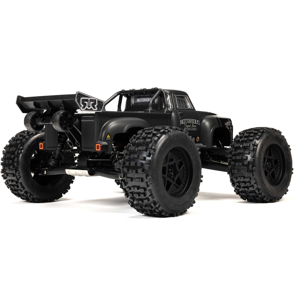 Arrma 1/8 NOTORIOUS 4X4 6S BLX BRUSHLESS V6 STUNT TRUCK RTR (Black)