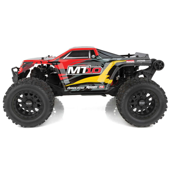 Team Associated - RIVAL MT10 1/10 Scale RTR Electric Brushless 4WD Monster Truck V2, Red, LiPo Combo