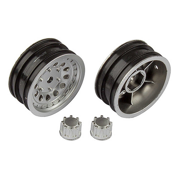 1/12 CR12 Rock Crawler Wheels, Satin Silver (2)
