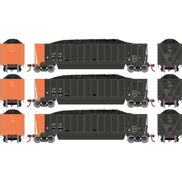 HO ATH Berwick Bathtub Gondola with Load, UFIX Primed For Grime #5110/9018/11103 (3)