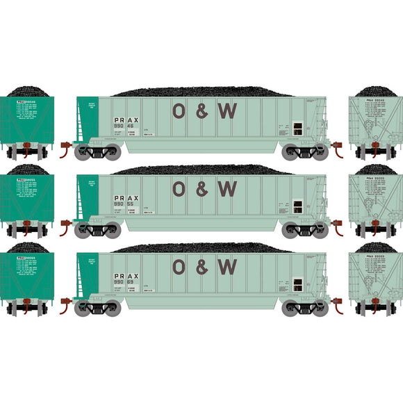 HO ATH Berwick Bathtub Gondola with Load, PRAX Primed For Grime #99046/99055/99069 (3)