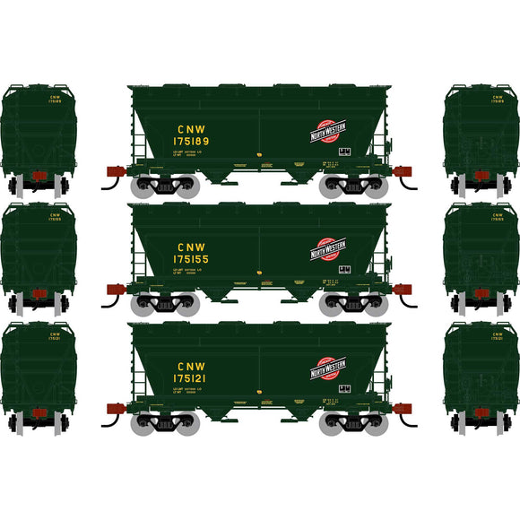 HO ACF 2970 Covered Hopper, CNW #175121/175155/175189 (3)