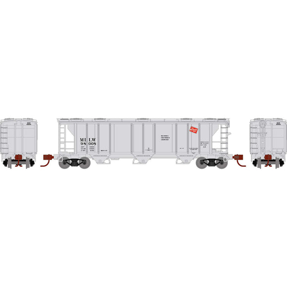 N PS-2 2893 3-Bay Covered Hopper, MILW #98008