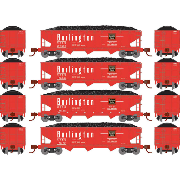 N 40' Offset Coal Hopper with Load, CB&Q #2 (4)