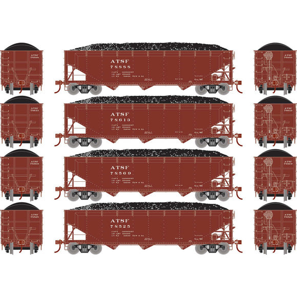 HO 40' Offset Coal Hopper with Load, ATSF #1 (4)