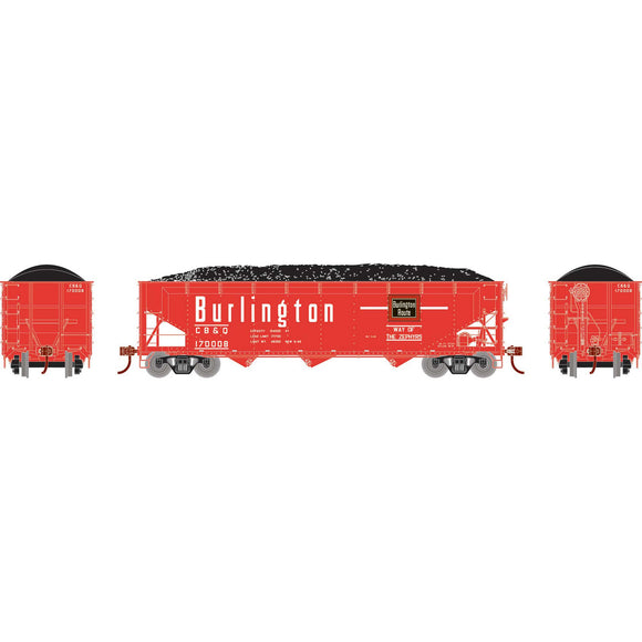 HO 40' Offset Coal Hopper with Load, CB&Q #170008
