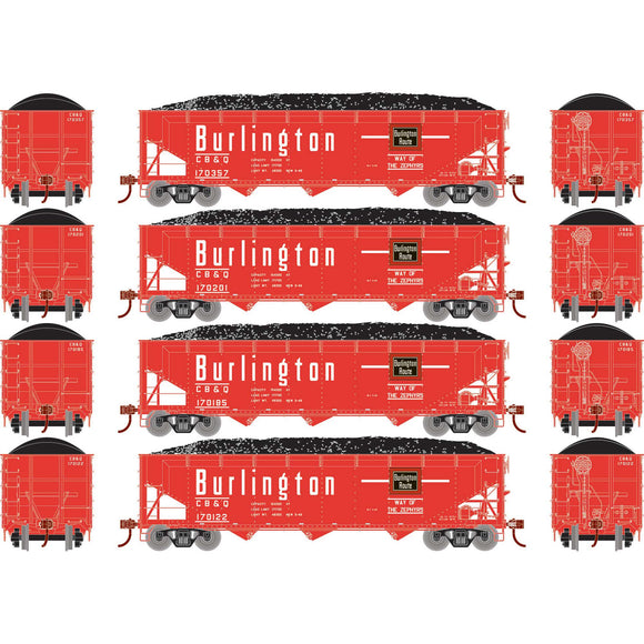 HO 40' Offset Coal Hopper with Load, CB&Q #2 (4)