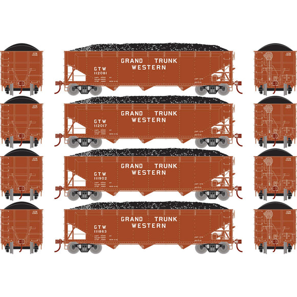 HO 40' Offset Coal Hopper with Load, GTW #2 (4)