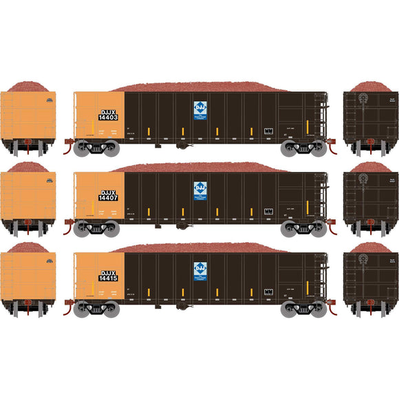 N Thrall High Side Gondola with Load, DJJX #3 (3)