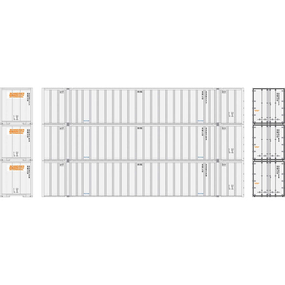 HO RTR 53' Stoughton Containers, Schneider # 1 (3)