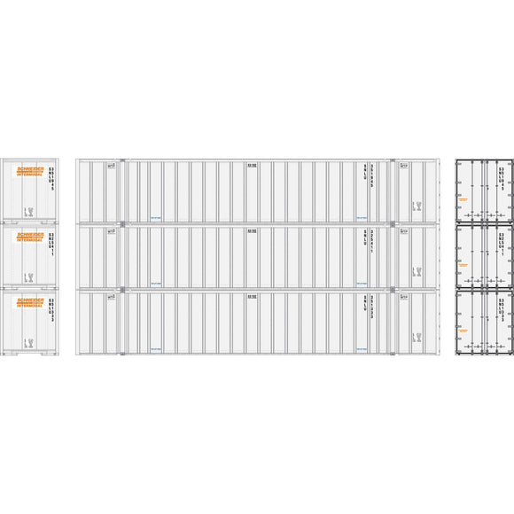 HO RTR 53' Stoughton Containers, Schneider # 2(3)