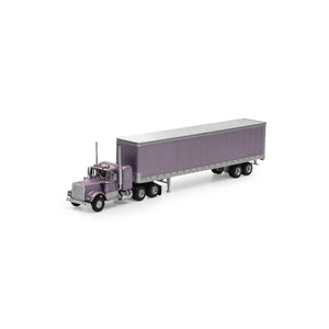 HO Kenworth Tractor & Trailer, Purple-Metallic