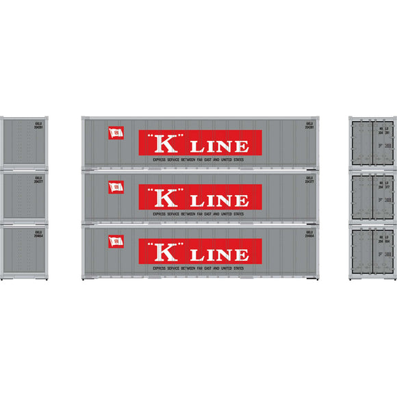 HO 40' Smooth Side Containers, KKLU #1 (3)