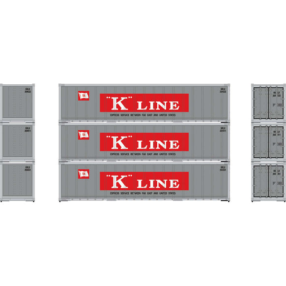 HO 40' Smooth Side Containers, KKLU #2 (3)