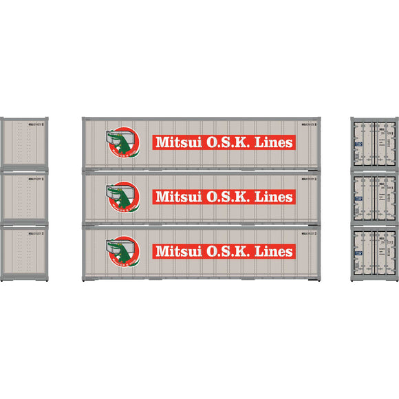 HO 40' Smooth Side Containers, MOLU #2 (3)