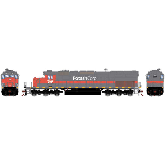 HO SD40T-2 Locomotive with DCC & Sound, Potash/WRIX #35021