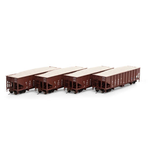 HO 40' Ribbed 3-Bay Ballast Hopper, ATSF #2 (4)