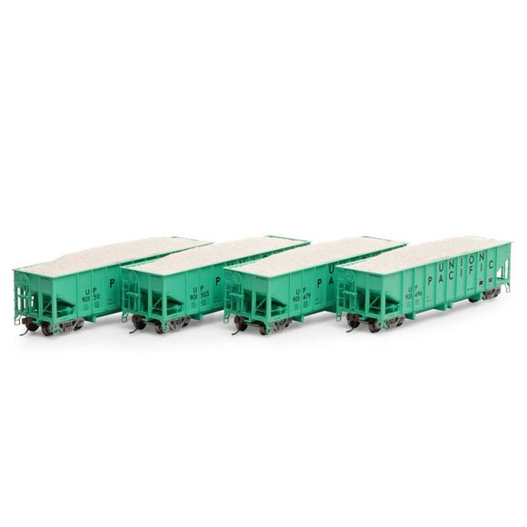 HO 40' Ribbed 3-Bay Ballast Hopper, UP #1 (4)