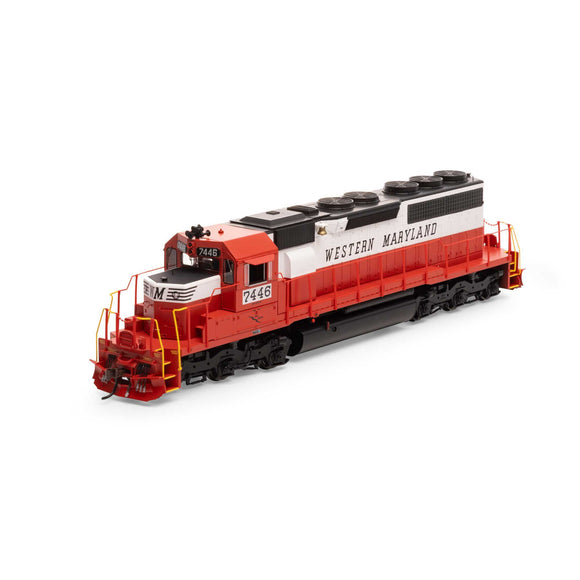 HO SD40 Locomotive with DCC & Sound, Western Maryland #7446