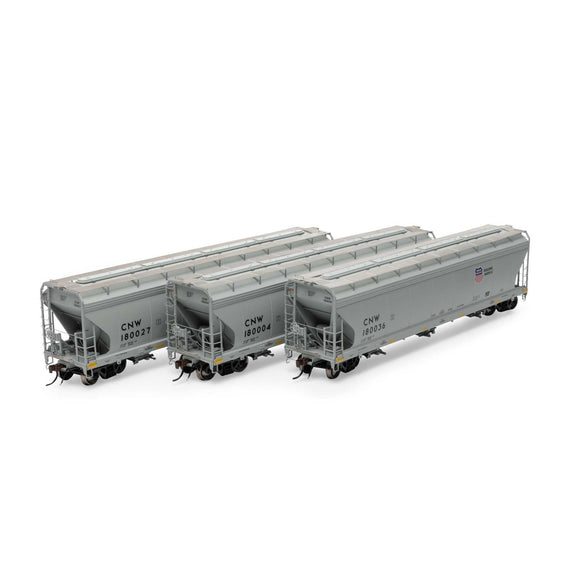 HO ACF 4600 3-Bay Center Flow Hopper, C&NW (3)