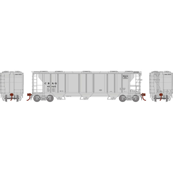 HO PS-2 2893 3-Bay Covered Hopper, CB&Q #85025