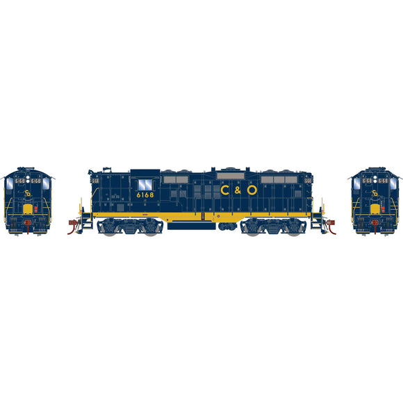 HO GP9 Locomotive with DCC & Sound, C&O #6168