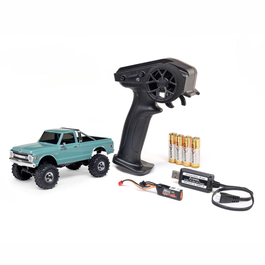 Axial 1/30 SCX30 Chevrolet K10 4X4 RTR Brushed Rock Crawler (Battery & Charger Included), Green