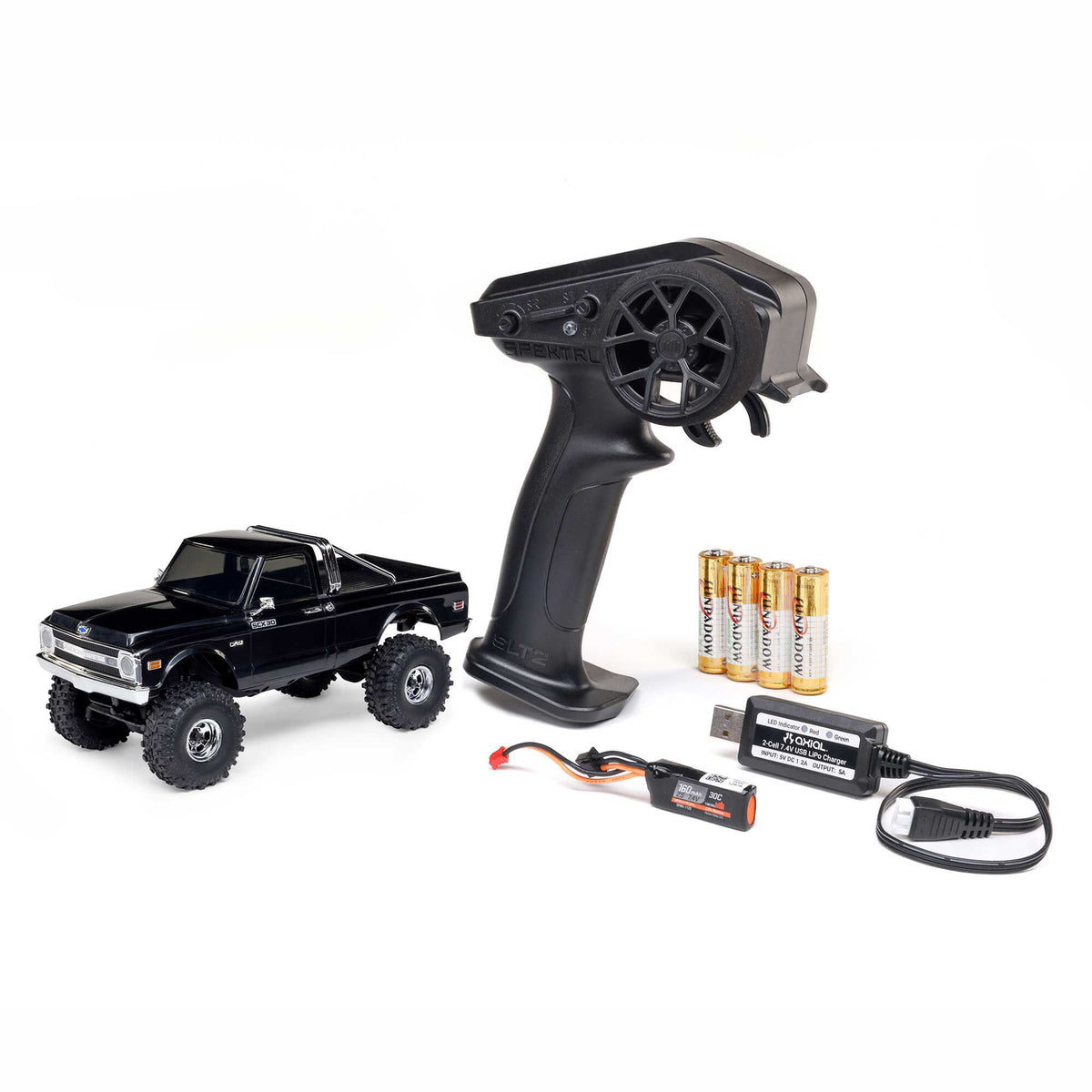 Axial 1/30 SCX30 Chevrolet K10 4X4 RTR Brushed Rock Crawler (Battery & Charger Included), Black