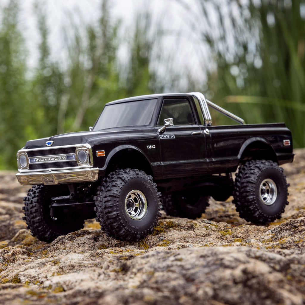 Axial 1/30 SCX30 Chevrolet K10 4X4 RTR Brushed Rock Crawler (Battery & Charger Included), Black