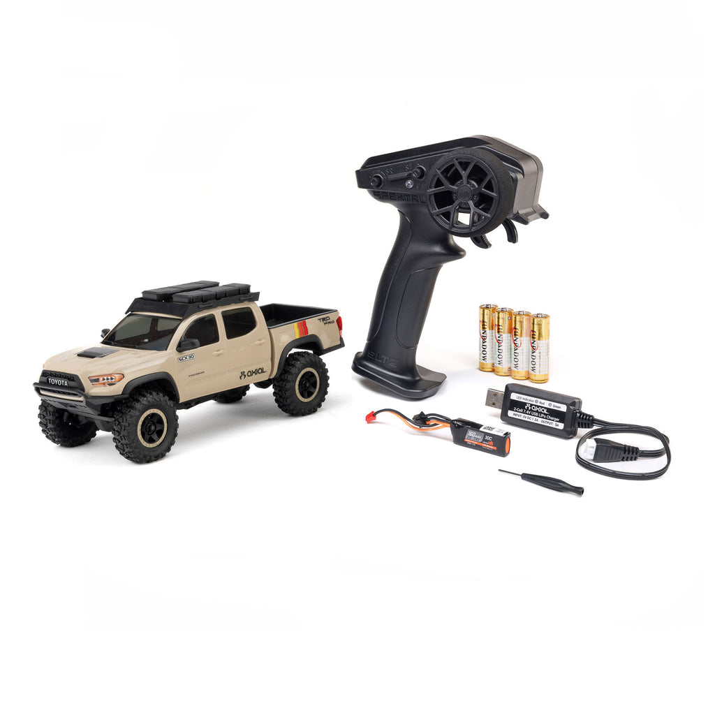 1/30 SCX30 Toyota Tacoma TRD Pro Overland Edition 4X4 RTR Brushed Rock Crawler (Battery & Charger Included), Tan