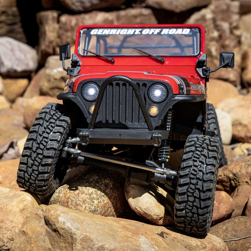 Axial 1/10 SCX10 III Jeep CJ-7 4X4 RTR Brushed Rock Crawler, Red